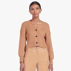 STAUD Eloise Cardigan | Brown | Size Small